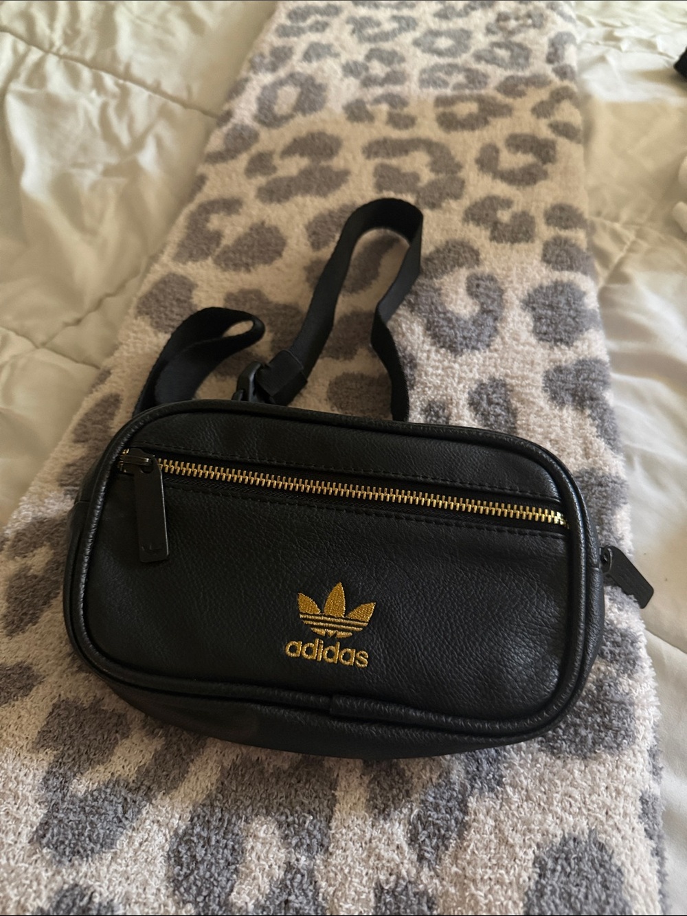 adidas Black and Gold Mini Crossbody Bag